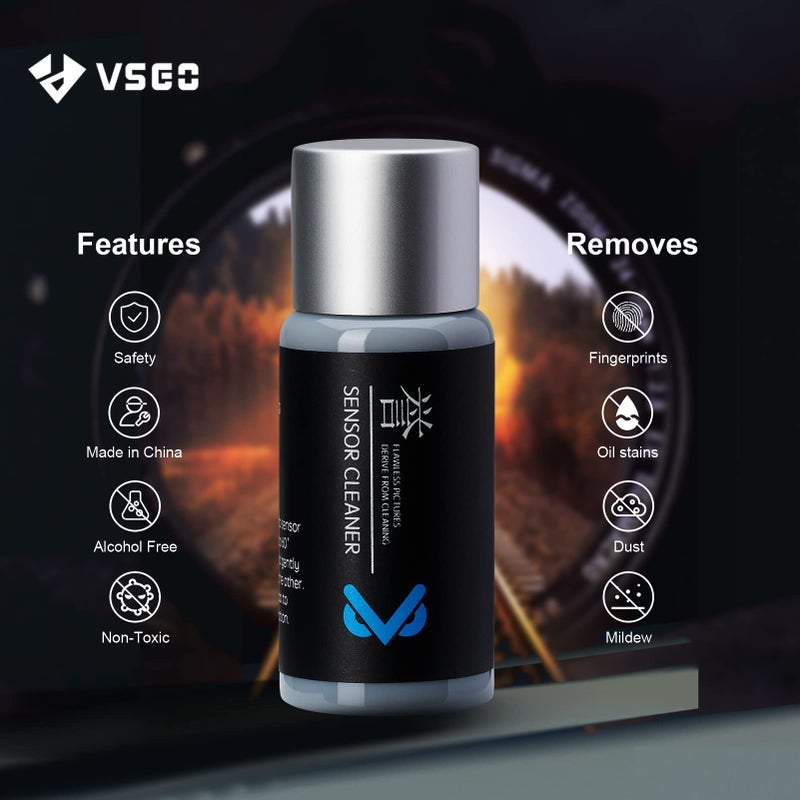 VSGO Mirrorless Camera Sensor Cleaning Kit for Meduim Format Cameras, 12pcs 34mm CMOS Swabs and 10ml Cleaner Inluded (VS-S04E) - Image 5